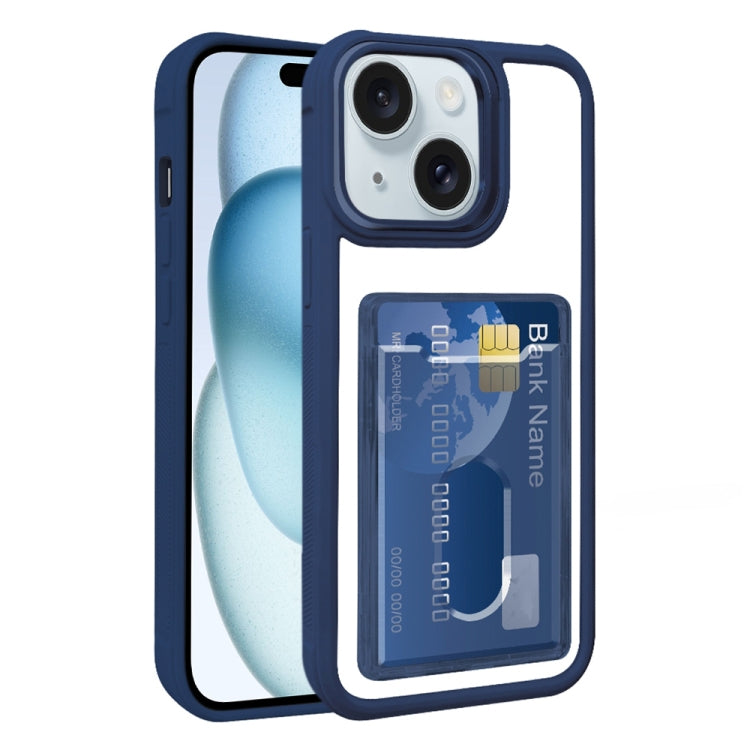Electroplated Card Bag Acrylic Hybrid TPU Phone Case, For iPhone 15 Plus, For iPhone 15, For iPhone 14 Plus