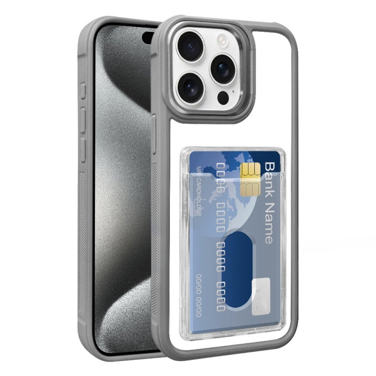 Electroplated Card Bag Acrylic Hybrid TPU Phone Case, For iPhone 15 Plus, For iPhone 15, For iPhone 14 Plus