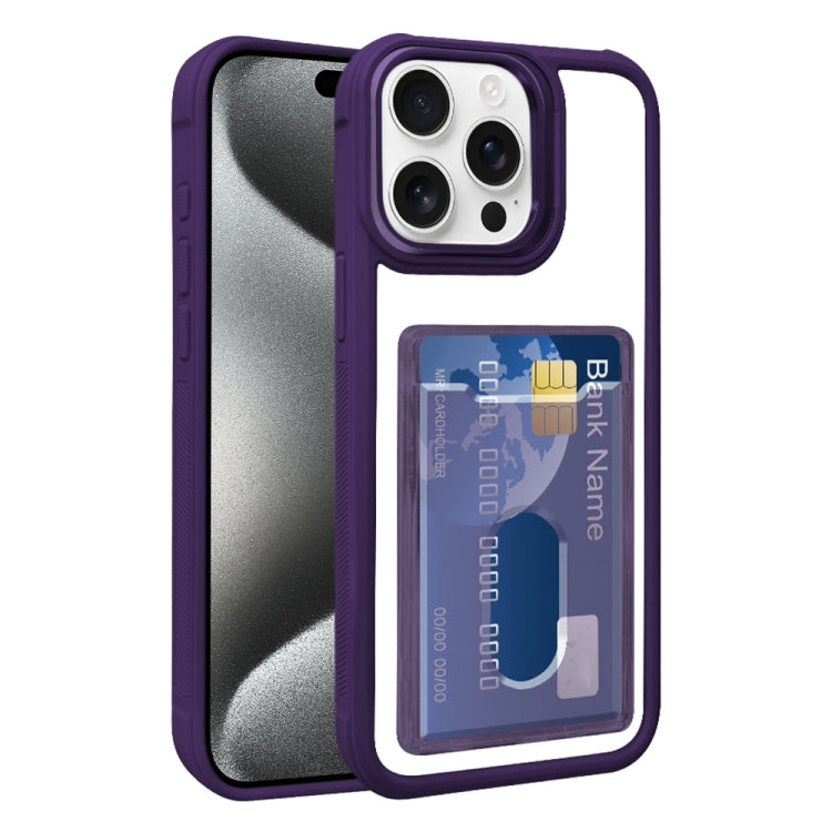 Electroplated Card Bag Acrylic Hybrid TPU Phone Case, For iPhone 15 Plus, For iPhone 15, For iPhone 14 Plus