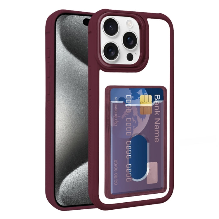 Electroplated Card Bag Acrylic Hybrid TPU Phone Case, For iPhone 15 Plus, For iPhone 15, For iPhone 14 Plus