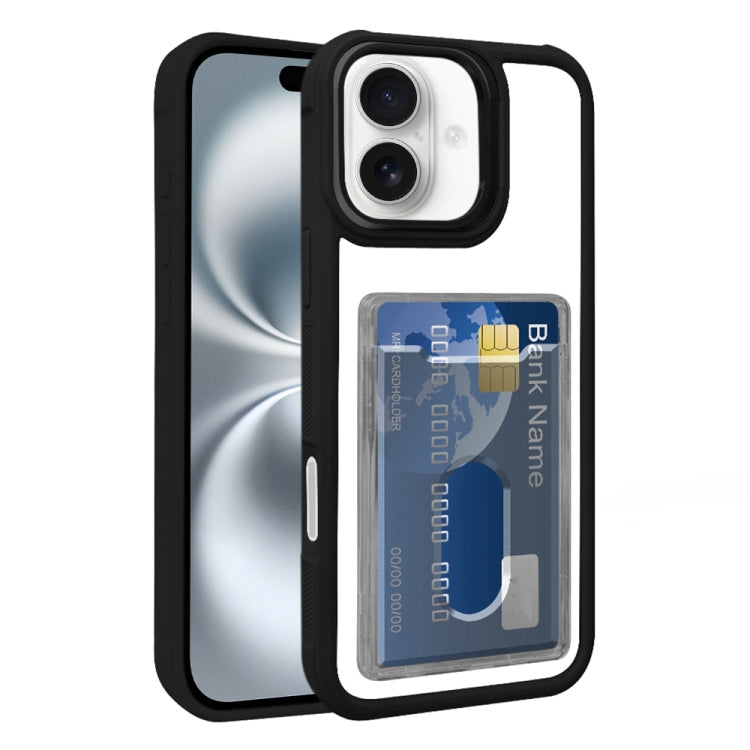 Electroplated Card Bag Acrylic Hybrid TPU Phone Case, For iPhone 16 Plus, For iPhone 16, For iPhone 15 Pro Max