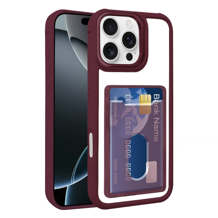 Electroplated Card Bag Acrylic Hybrid TPU Phone Case, For iPhone 16 Plus, For iPhone 16, For iPhone 15 Pro Max