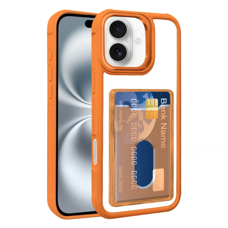 Electroplated Card Bag Acrylic Hybrid TPU Phone Case, For iPhone 16 Plus, For iPhone 16, For iPhone 15 Pro Max