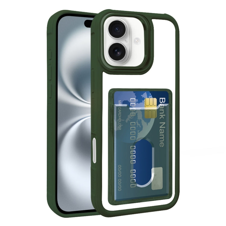 Electroplated Card Bag Acrylic Hybrid TPU Phone Case, For iPhone 16 Plus, For iPhone 16, For iPhone 15 Pro Max