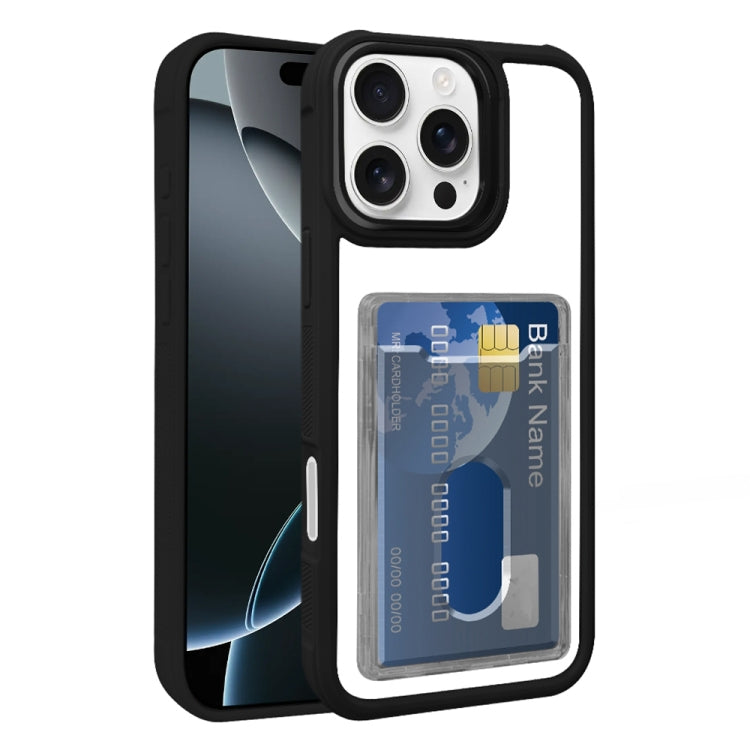 Electroplated Card Bag Acrylic Hybrid TPU Phone Case, For iPhone Air, For iPhone 16 Pro Max, For iPhone 16 Pro
