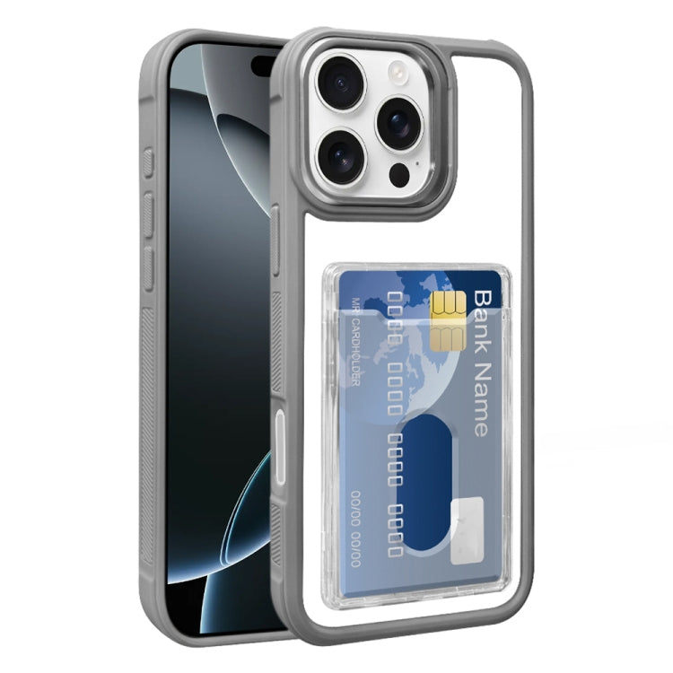Electroplated Card Bag Acrylic Hybrid TPU Phone Case, For iPhone Air, For iPhone 16 Pro Max, For iPhone 16 Pro
