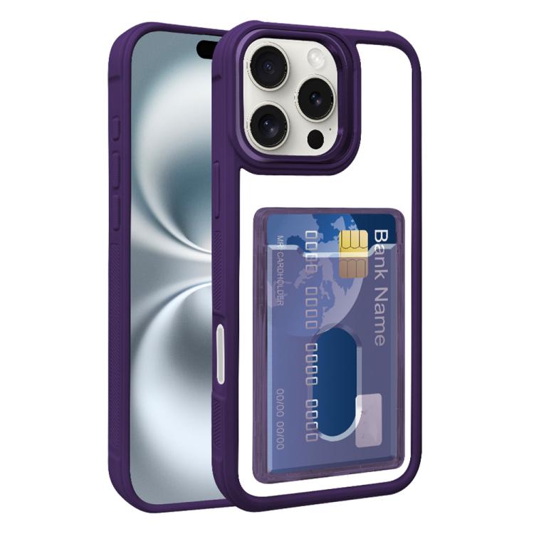 Electroplated Card Bag Acrylic Hybrid TPU Phone Case, For iPhone 17 Pro Max, For iPhone 17 Pro, For iPhone 17