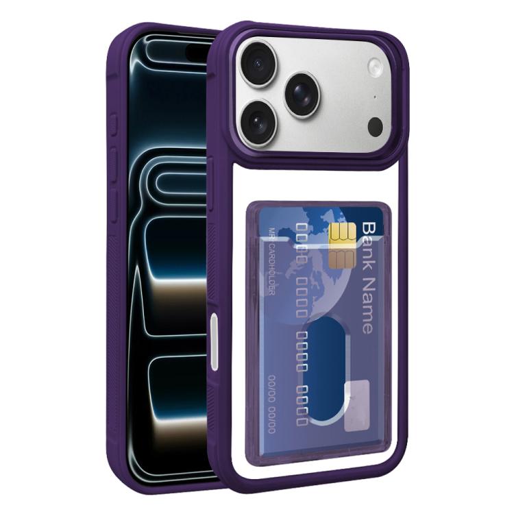 Electroplated Card Bag Acrylic Hybrid TPU Phone Case, For iPhone 17 Pro Max, For iPhone 17 Pro, For iPhone 17