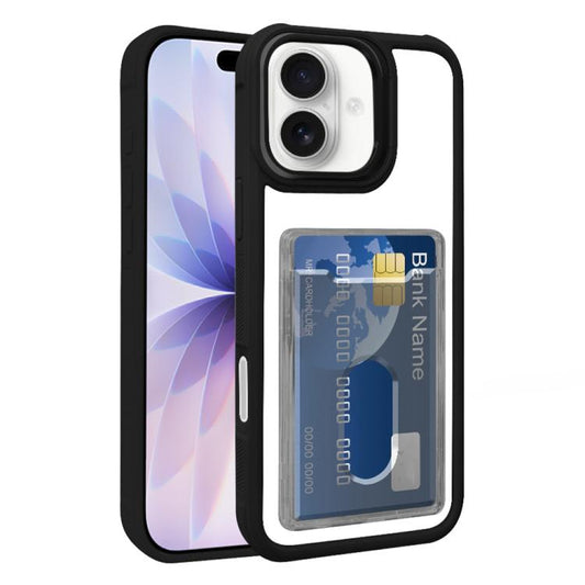 Electroplated Card Bag Acrylic Hybrid TPU Phone Case, For iPhone Air, For iPhone 16 Pro Max, For iPhone 16 Pro