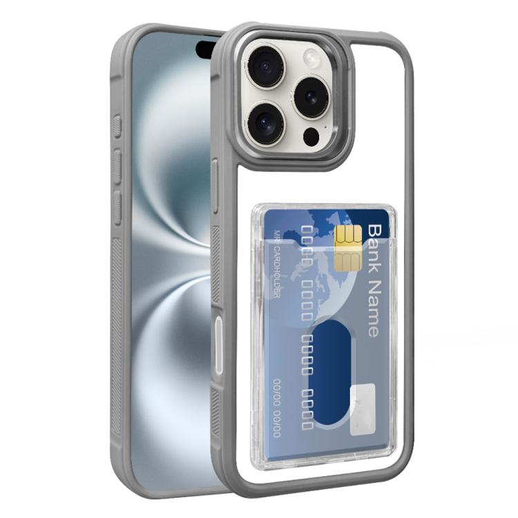 Electroplated Card Bag Acrylic Hybrid TPU Phone Case, For iPhone 17 Pro Max, For iPhone 17 Pro, For iPhone 17