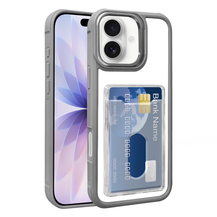 Electroplated Card Bag Acrylic Hybrid TPU Phone Case, For iPhone Air, For iPhone 16 Pro Max, For iPhone 16 Pro