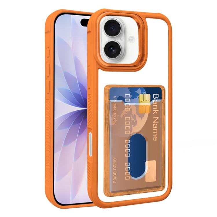 Electroplated Card Bag Acrylic Hybrid TPU Phone Case, For iPhone Air, For iPhone 16 Pro Max, For iPhone 16 Pro