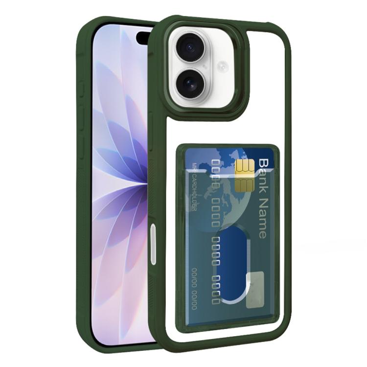 Electroplated Card Bag Acrylic Hybrid TPU Phone Case, For iPhone Air, For iPhone 16 Pro Max, For iPhone 16 Pro