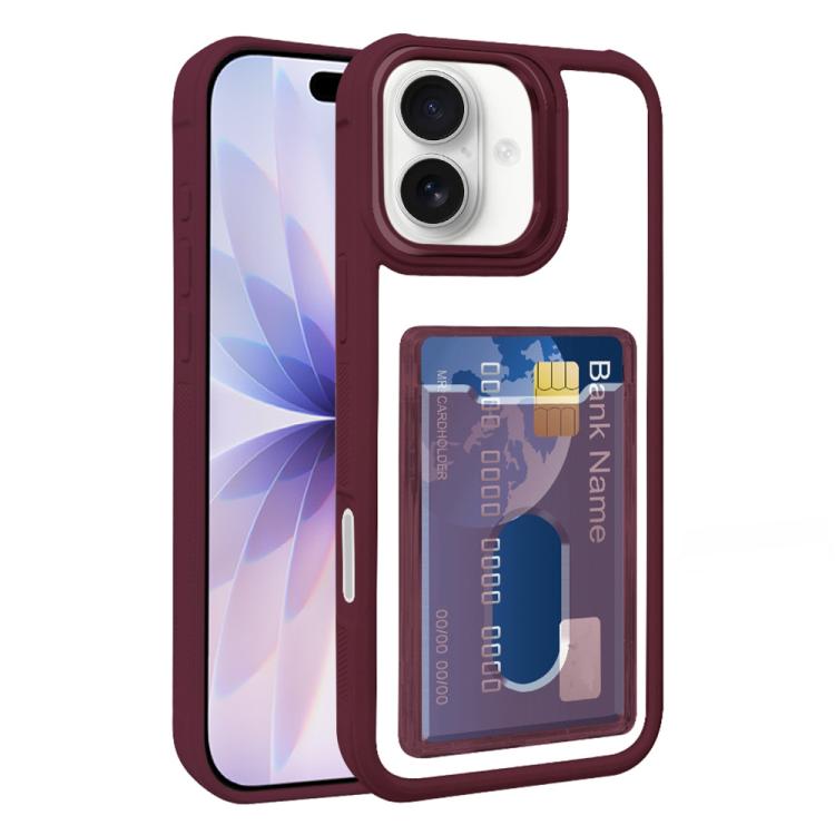 Electroplated Card Bag Acrylic Hybrid TPU Phone Case, For iPhone Air, For iPhone 16 Pro Max, For iPhone 16 Pro