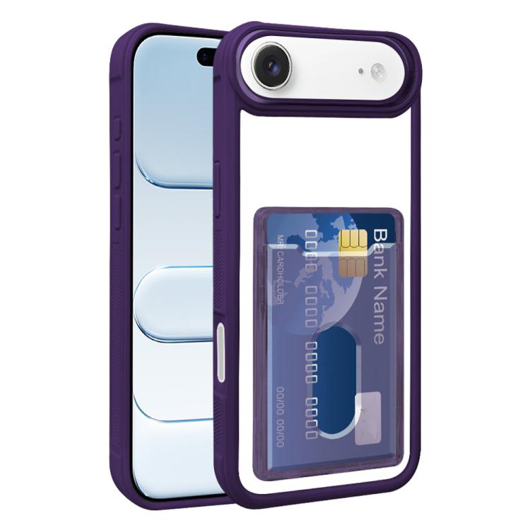 Electroplated Card Bag Acrylic Hybrid TPU Phone Case, For iPhone Air, For iPhone 16 Pro Max, For iPhone 16 Pro