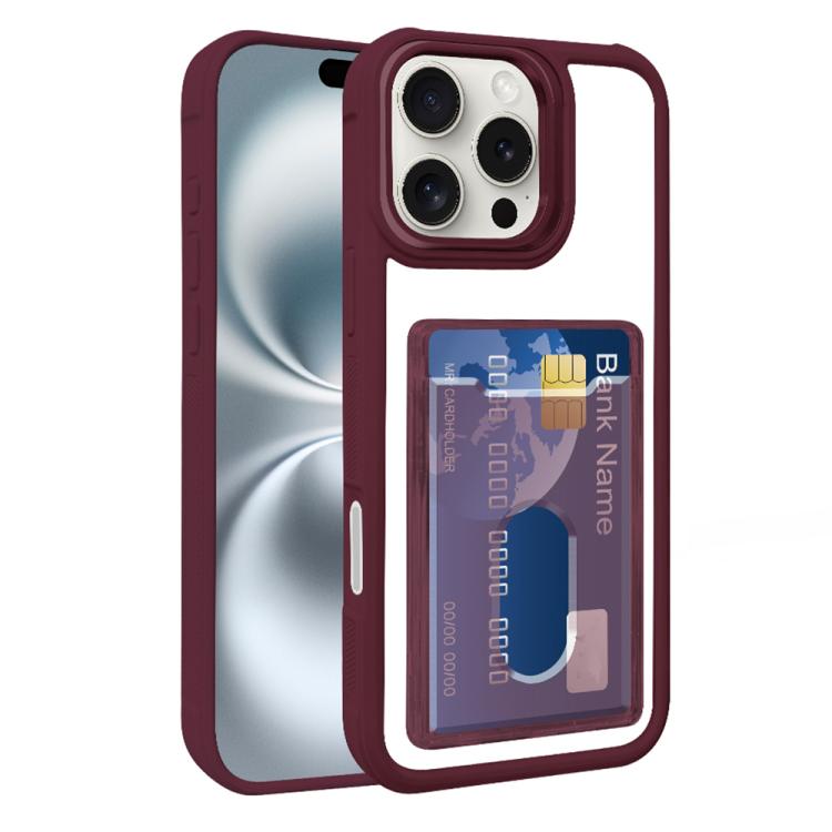 Electroplated Card Bag Acrylic Hybrid TPU Phone Case, For iPhone Air, For iPhone 16 Pro Max, For iPhone 16 Pro