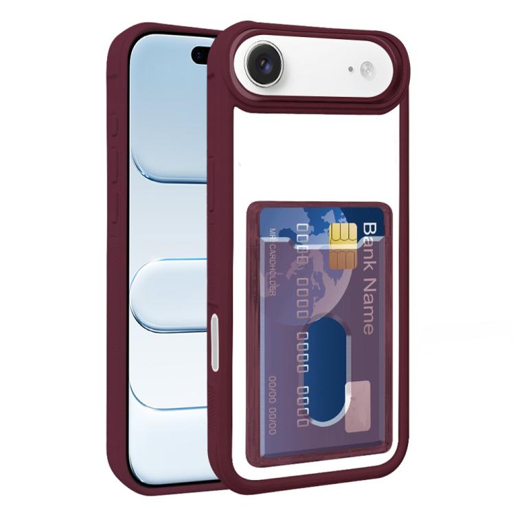 Electroplated Card Bag Acrylic Hybrid TPU Phone Case, For iPhone Air, For iPhone 16 Pro Max, For iPhone 16 Pro