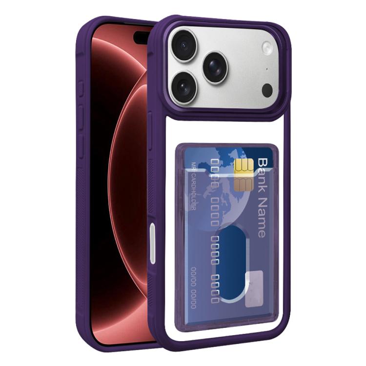 Electroplated Card Bag Acrylic Hybrid TPU Phone Case, For iPhone 17 Pro Max, For iPhone 17 Pro, For iPhone 17
