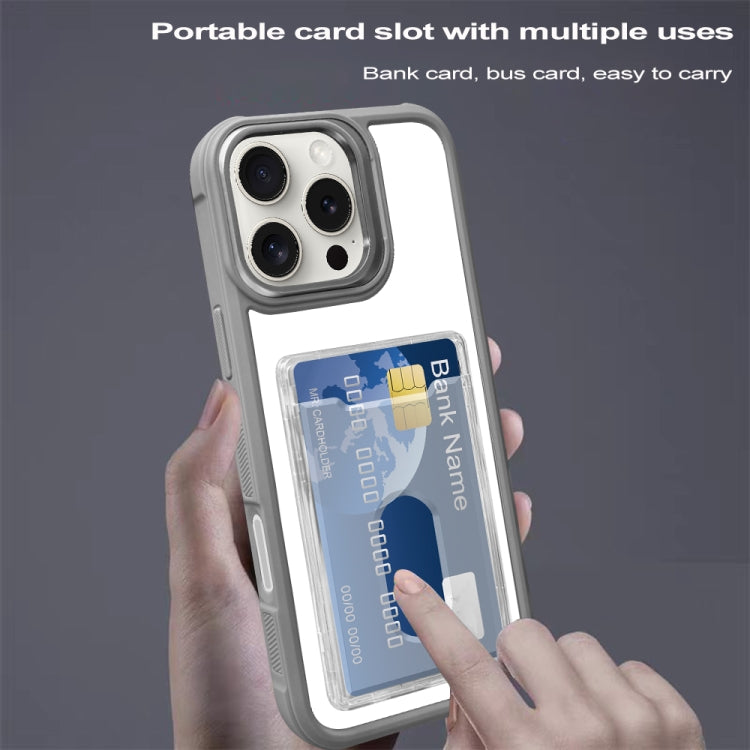 Electroplated Card Bag Acrylic Hybrid TPU Phone Case, For iPhone 13 Pro, For iPhone 13, For iPhone 12