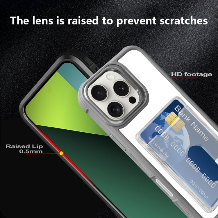 Electroplated Card Bag Acrylic Hybrid TPU Phone Case, For iPhone 15 Plus, For iPhone 15, For iPhone 14 Plus