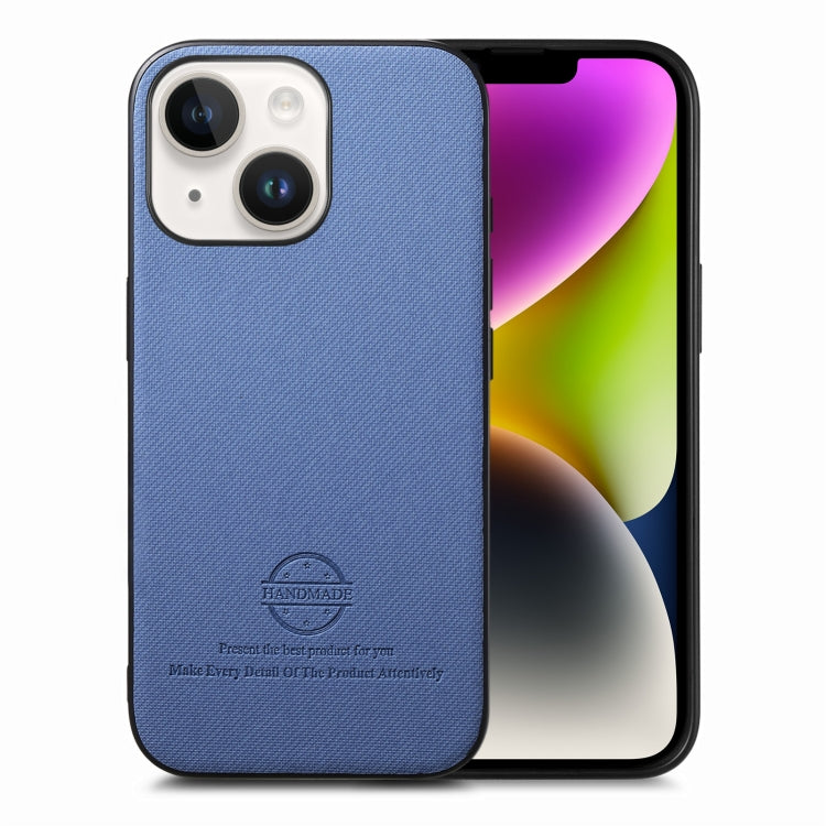 Twill Fabric Leather Skin Back Phone Case, For iPhone 14 Plus, For iPhone 14, For iPhone 14 Pro