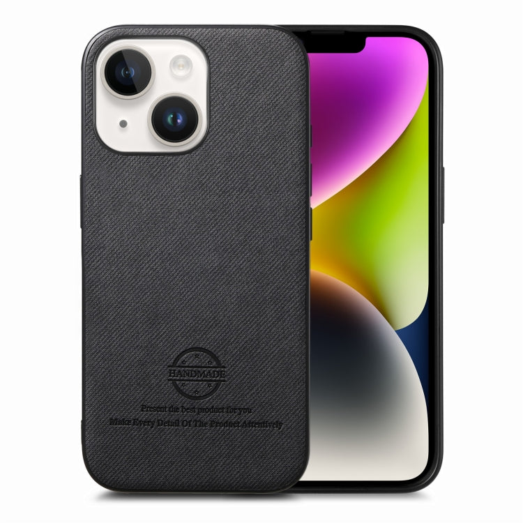 Twill Fabric Leather Skin Back Phone Case, For iPhone 14 Plus, For iPhone 14, For iPhone 14 Pro