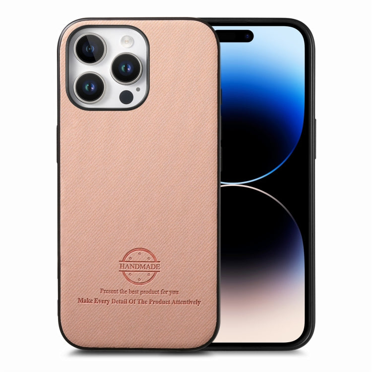 Twill Fabric Leather Skin Back Phone Case, For iPhone 14 Plus, For iPhone 14, For iPhone 14 Pro