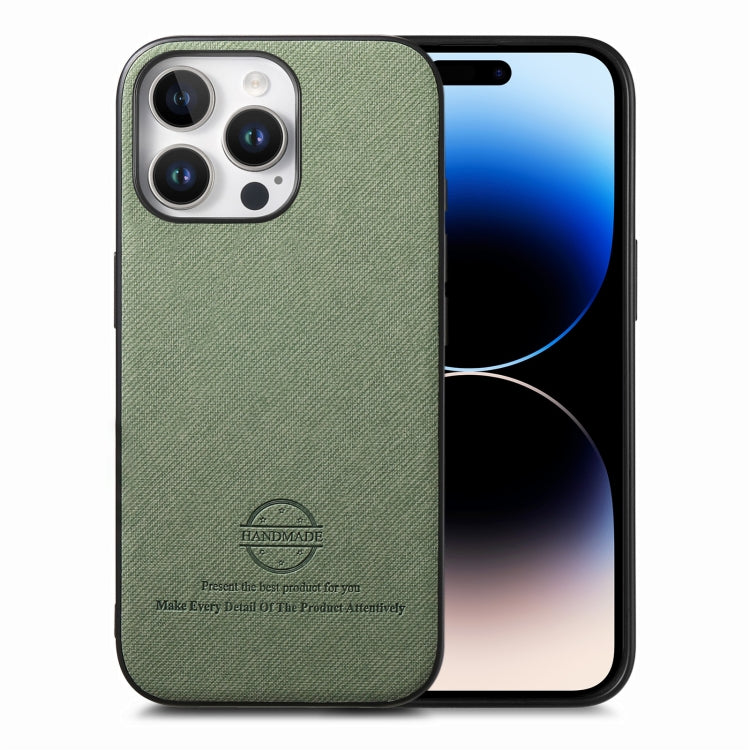 Twill Fabric Leather Skin Back Phone Case, For iPhone 14 Plus, For iPhone 14, For iPhone 14 Pro