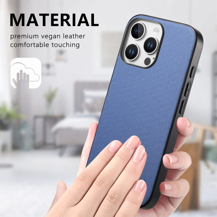 Twill Fabric Leather Skin Back Phone Case, For iPhone 14 Plus, For iPhone 14, For iPhone 14 Pro