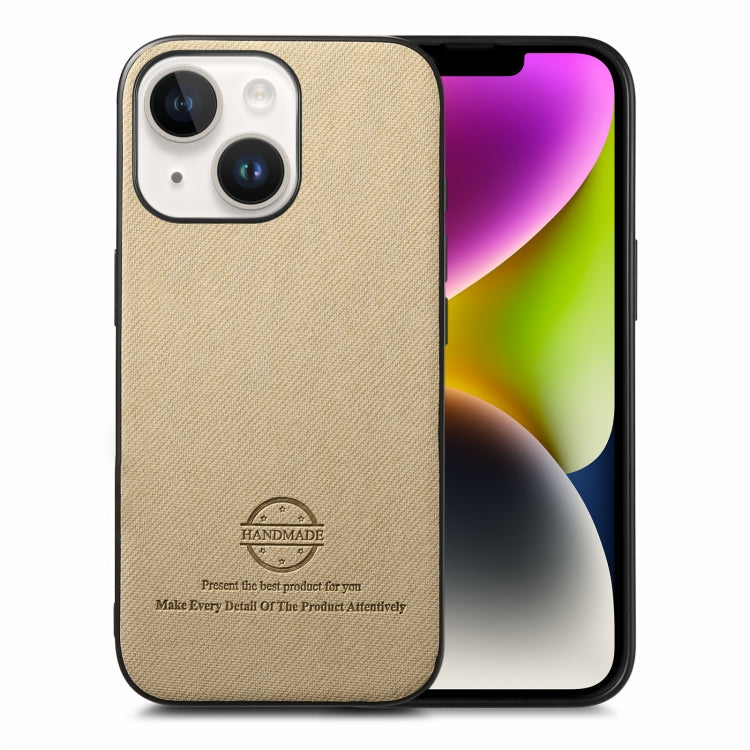 Twill Fabric Leather Skin Back Phone Case, For iPhone 14 Plus, For iPhone 14, For iPhone 14 Pro