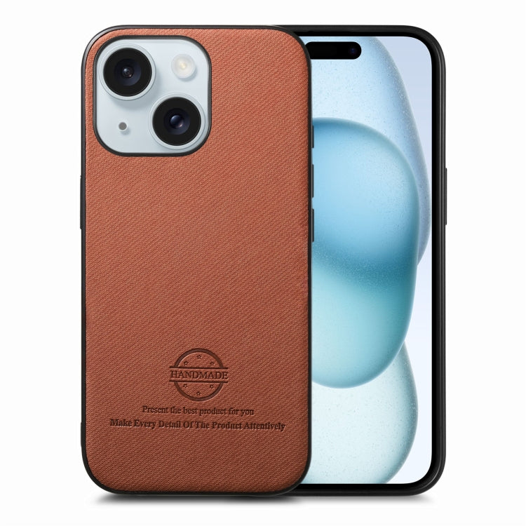 Twill Fabric Leather Skin Back Phone Case, For iPhone 15 Pro, For iPhone 15 Plus, For iPhone 15
