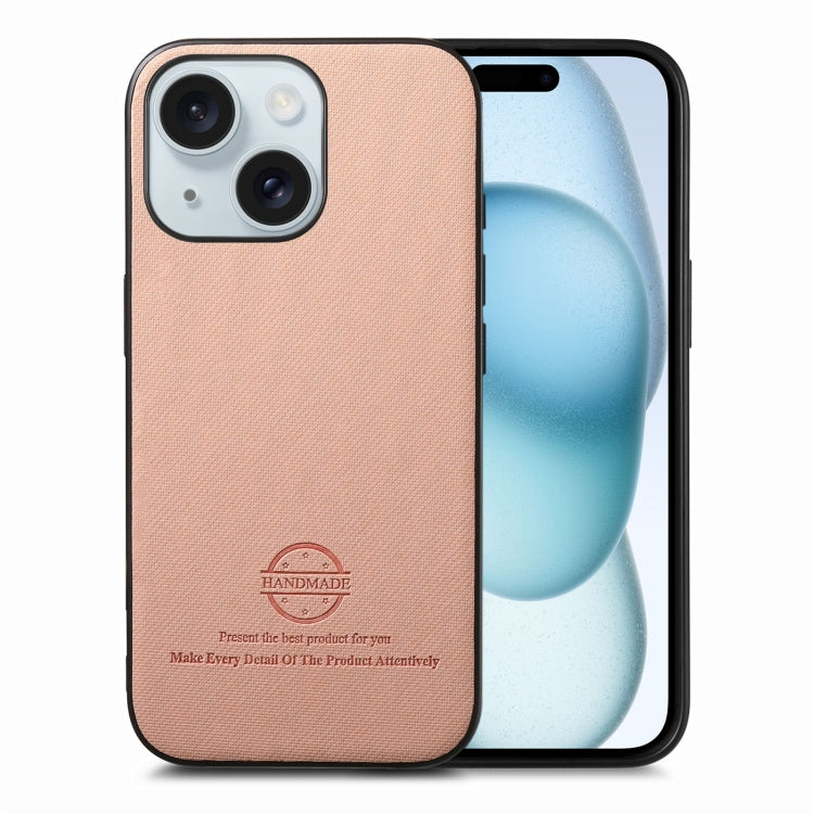 Twill Fabric Leather Skin Back Phone Case, For iPhone 15 Pro, For iPhone 15 Plus, For iPhone 15