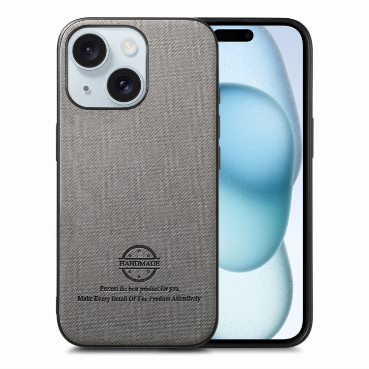 Twill Fabric Leather Skin Back Phone Case, For iPhone 15 Pro, For iPhone 15 Plus, For iPhone 15