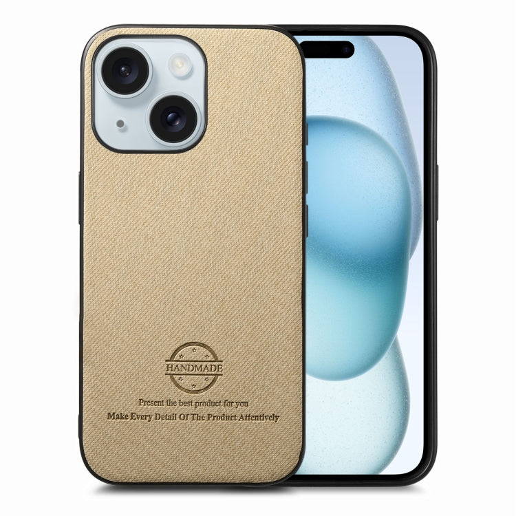Twill Fabric Leather Skin Back Phone Case, For iPhone 15 Pro, For iPhone 15 Plus, For iPhone 15