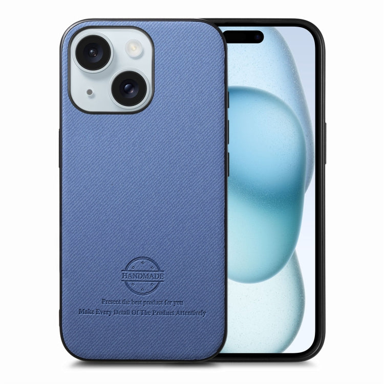 Twill Fabric Leather Skin Back Phone Case, For iPhone 15 Pro, For iPhone 15 Plus, For iPhone 15