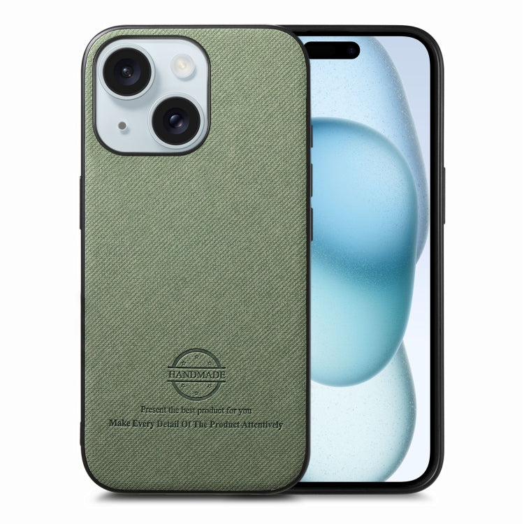 Twill Fabric Leather Skin Back Phone Case, For iPhone 15 Pro, For iPhone 15 Plus, For iPhone 15