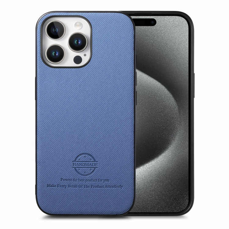 Twill Fabric Leather Skin Back Phone Case, For iPhone 16 Plus, For iPhone 16, For iPhone 15 Pro Max