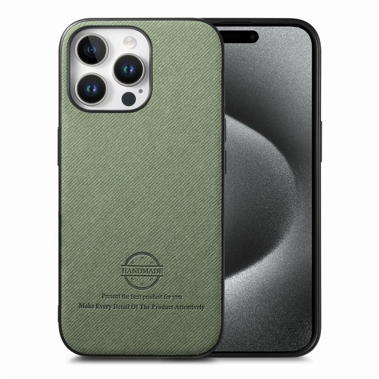 Twill Fabric Leather Skin Back Phone Case, For iPhone 16 Plus, For iPhone 16, For iPhone 15 Pro Max