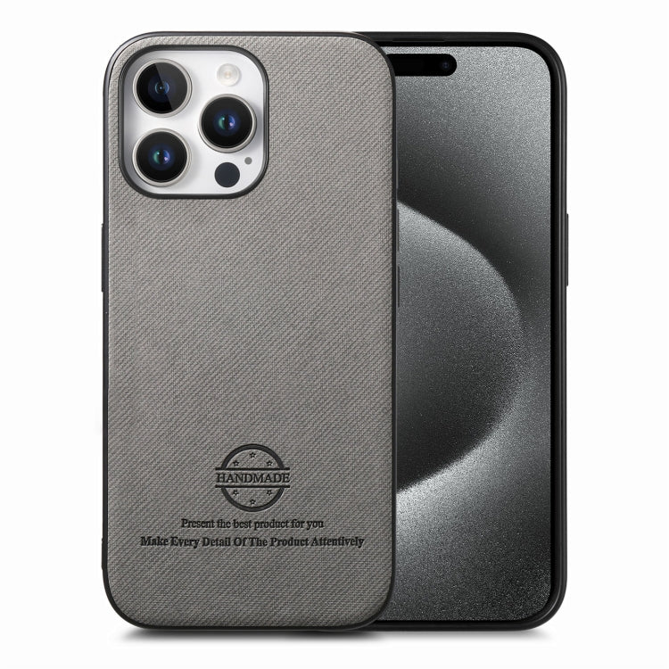 Twill Fabric Leather Skin Back Phone Case, For iPhone 16 Plus, For iPhone 16, For iPhone 15 Pro Max