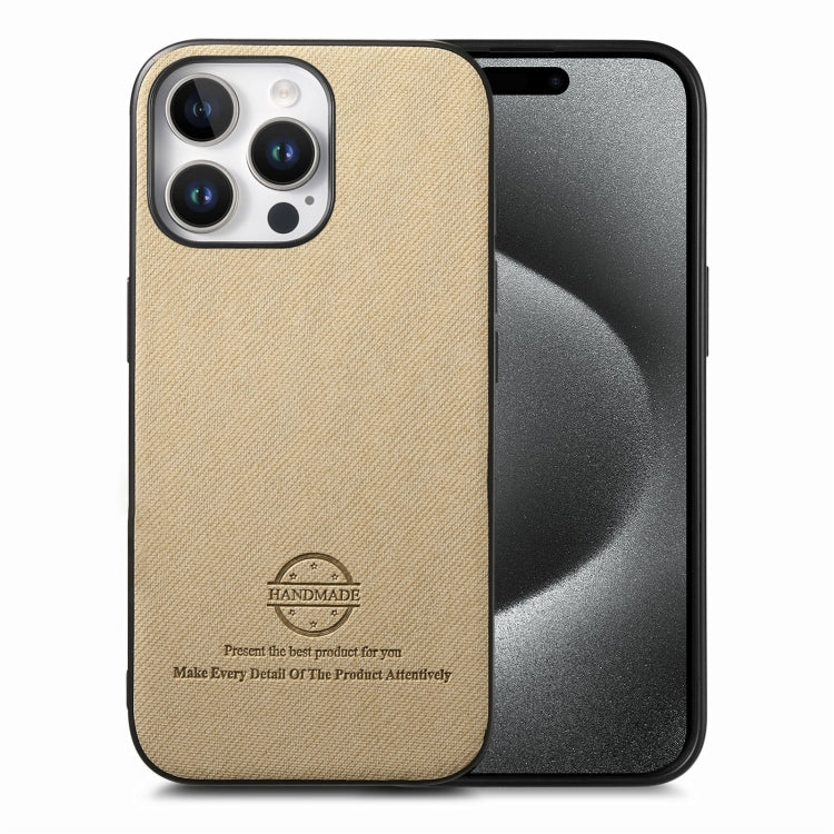 Twill Fabric Leather Skin Back Phone Case, For iPhone 16 Plus, For iPhone 16, For iPhone 15 Pro Max