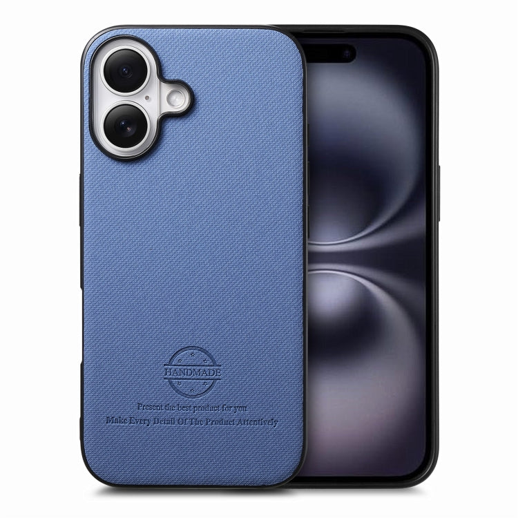 Twill Fabric Leather Skin Back Phone Case, For iPhone 16 Plus, For iPhone 16, For iPhone 15 Pro Max