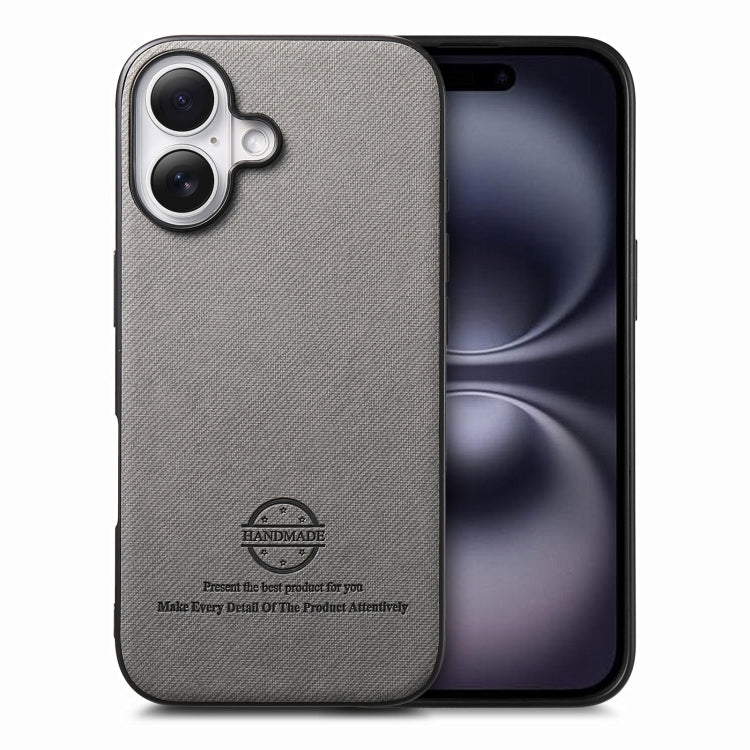 Twill Fabric Leather Skin Back Phone Case, For iPhone 16 Plus, For iPhone 16, For iPhone 15 Pro Max
