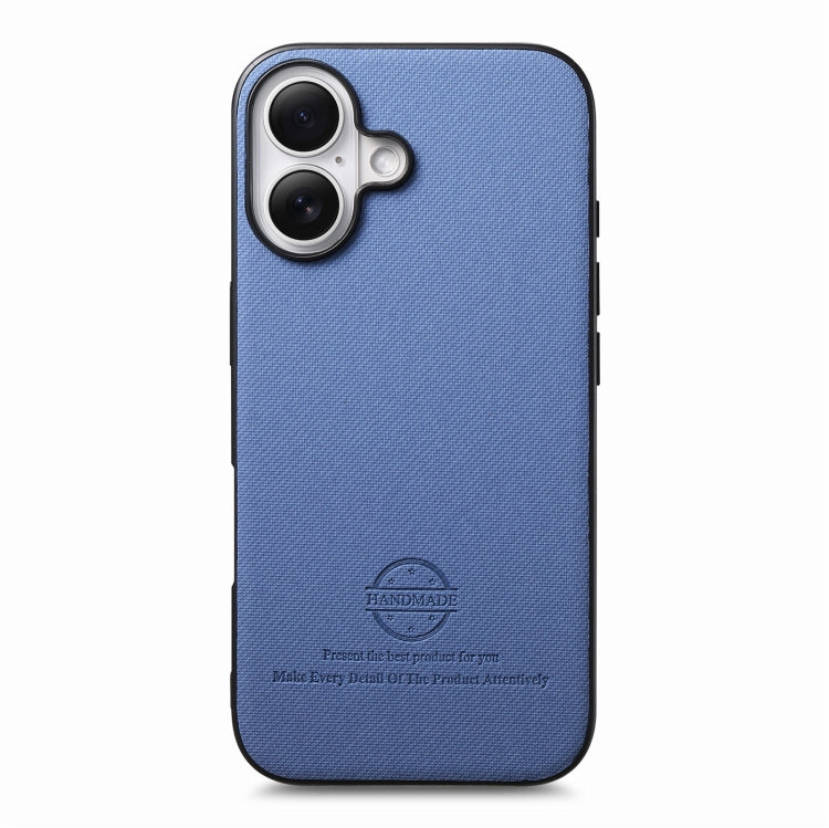 Twill Fabric Leather Skin Back Phone Case, For iPhone 16 Plus, For iPhone 16, For iPhone 15 Pro Max