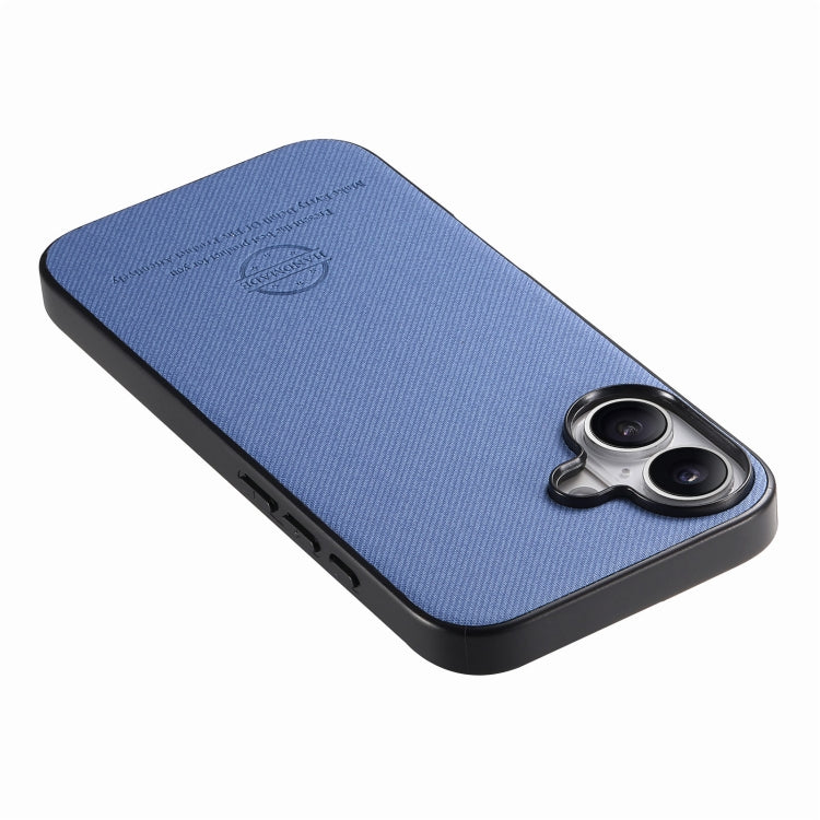 Twill Fabric Leather Skin Back Phone Case, For iPhone 16 Plus, For iPhone 16, For iPhone 15 Pro Max