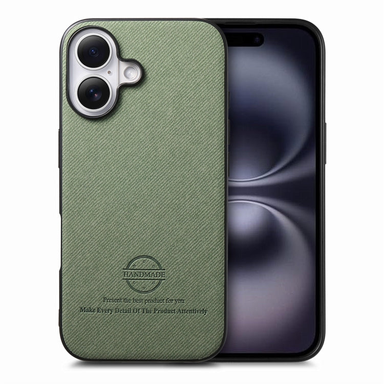 Twill Fabric Leather Skin Back Phone Case, For iPhone 16 Plus, For iPhone 16, For iPhone 15 Pro Max