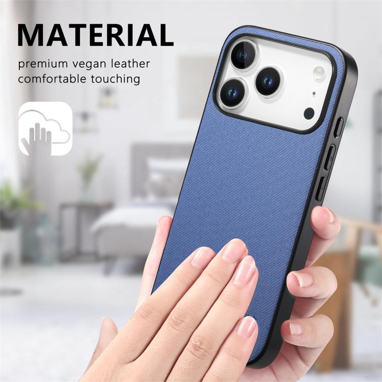 Twill Fabric Leather Skin Back Phone Case