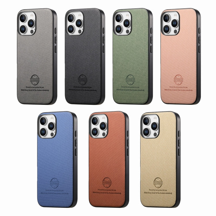 Twill Fabric Leather Skin Back Phone Case, For iPhone 17, For iPhone 16 Pro Max, For iPhone 16 Pro