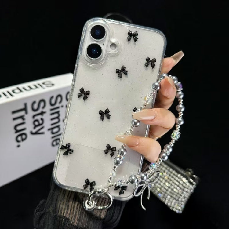 Little Fresh Bow Bracelet Chain TPU Phone Case, For iPhone 16 Pro Max, For iPhone 16 Pro, For iPhone 16 Plus, For iPhone 16, For iPhone 15 Pro Max, For iPhone 15 Pro