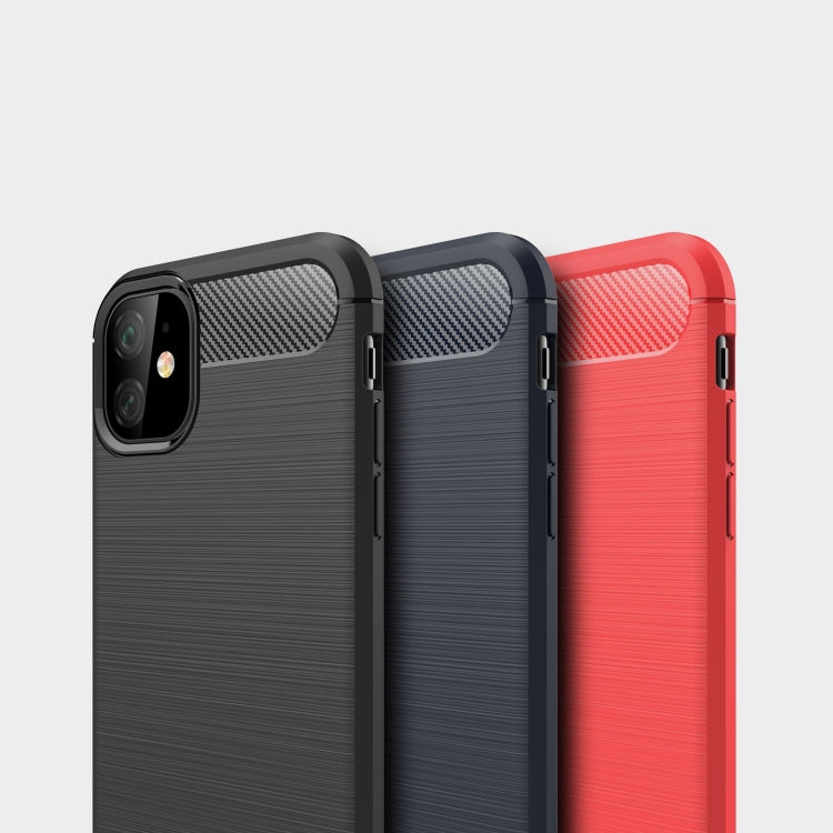 Brushed Texture Carbon Fiber TPU Case for iPhone XIR 2019, For iPhone 11