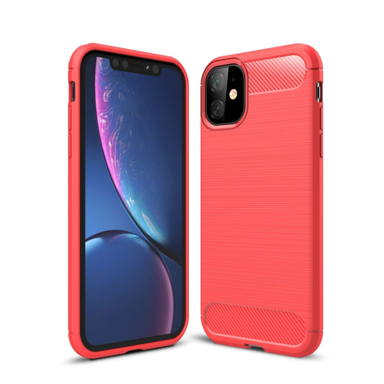 Brushed Texture Carbon Fiber TPU Case for iPhone XIR 2019, For iPhone 11